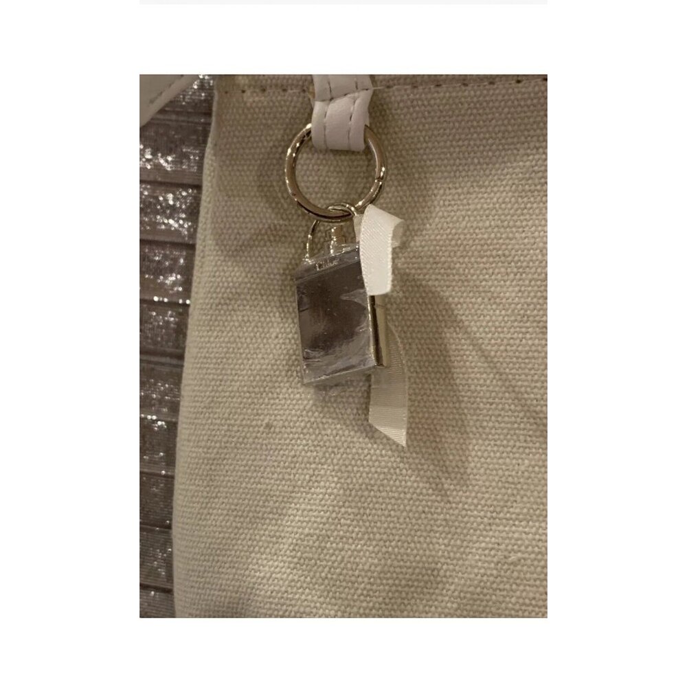 NWB CHLOE` Parfum SOFT BEIGE BEAUTY CANVAS POUCH/ BEAUTY BAG - New W Charm - Picture 3 of 3